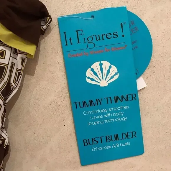 New IT FIGURES Tummy Thinner Padded Tankini Top 8 - Picture 3 of 5